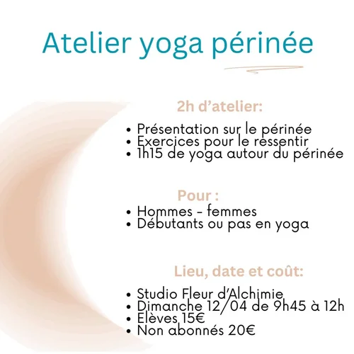 atelier yoga périnée, yoga, fleur d'alchimie, millau